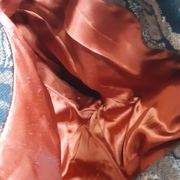 Vintage 70s Penny Lane FUR Mod Carpet Coat Sheared Beaver Damask Tapestry Hippie - Picture 13 of 16